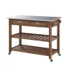 Barnwood Sonoma Stainless Steel Top Kitchen Cart-Kirkland's Home Best