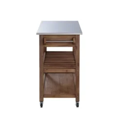Barnwood Sonoma Stainless Steel Top Kitchen Cart-Kirkland's Home Best