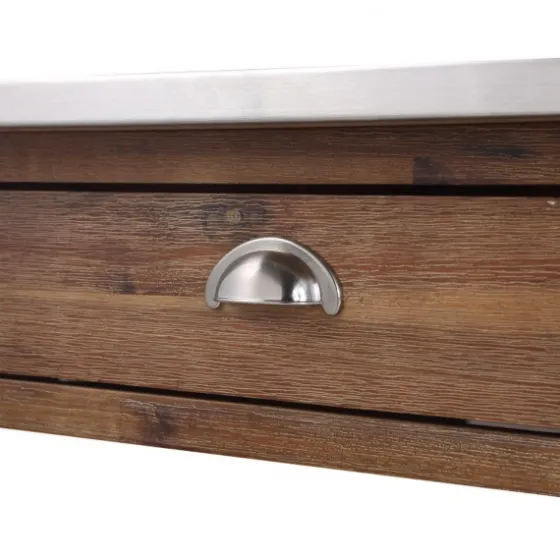 Barnwood Sonoma Stainless Steel Top Kitchen Cart-Kirkland's Home Best