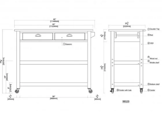 Barnwood Sonoma Stainless Steel Top Kitchen Cart-Kirkland's Home Best