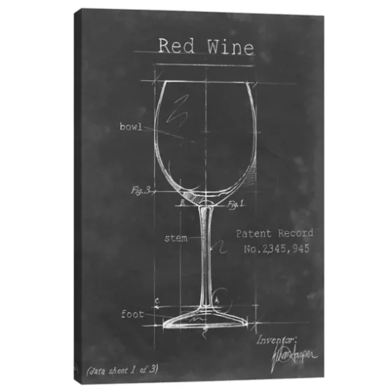 Barware Blueprint Iii Canvas Art Print, 18X26 In.-Kirkland's Home Store