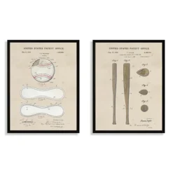 Baseball Patents Framed Art Prints, Set Of 2-Kirkland's Home Best Sale