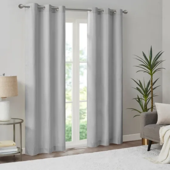 Basketweave Curtain Panel Set, 84 In-Kirkland's Home Discount