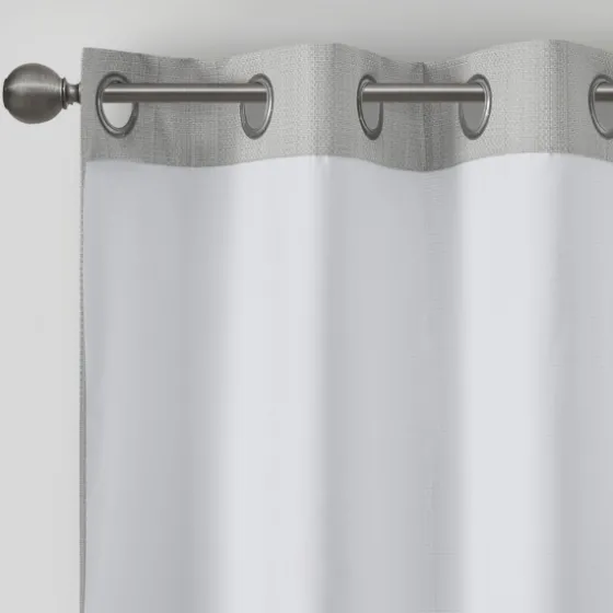 Basketweave Curtain Panel Set, 84 In-Kirkland's Home Discount