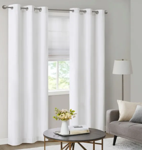 Basketweave Curtain Panel Set, 84 In-Kirkland's Home Outlet