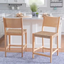 Basketweave Seat Counter Stools, Set Of 2-Kirkland's Home Best Sale