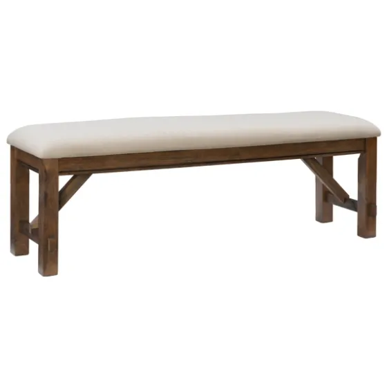 Basketweave Upholstered Wood Bench-Kirkland's Home Cheap