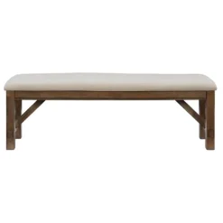 Basketweave Upholstered Wood Bench-Kirkland's Home Cheap