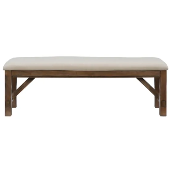 Basketweave Upholstered Wood Bench-Kirkland's Home Cheap