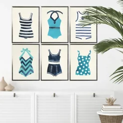 Bathing Suits I Framed Art Prints, Set Of 6-Kirkland's Home New