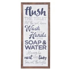 Bathroom Rules Typography Wall Plaque-Kirkland's Home Cheap