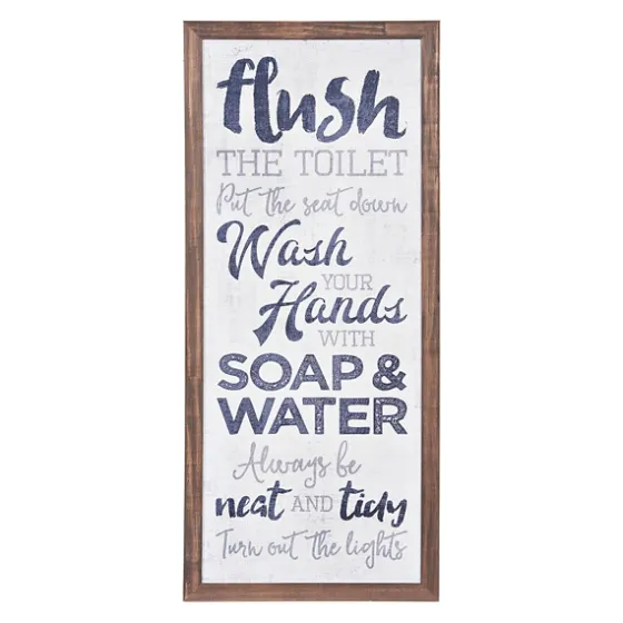 Bathroom Rules Typography Wall Plaque-Kirkland's Home Cheap