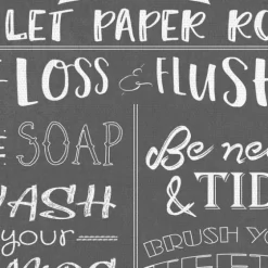 Bathroom Rules Wrapped Canvas Art Print-Kirkland's Home Outlet