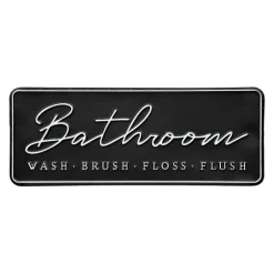 Bathroom Wash Brush Floss Flush Wall Plaque-Kirkland's Home Fashion