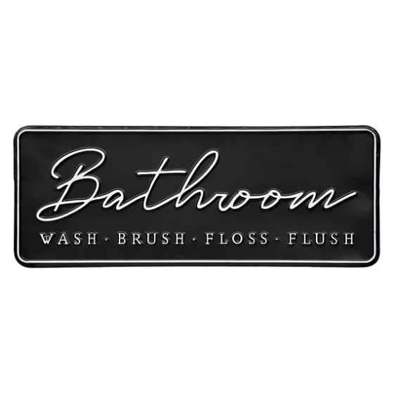 Bathroom Wash Brush Floss Flush Wall Plaque-Kirkland's Home Fashion