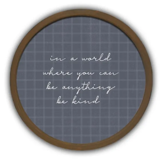 Be Kind Windowpane Round Framed Plaque-Kirkland's Home Flash Sale