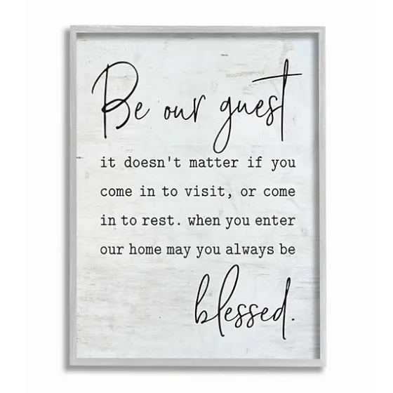 Be Our Guest Framed Wall Plaque-Kirkland's Home Best
