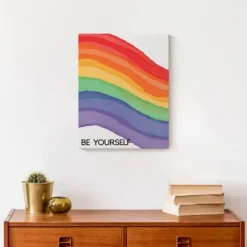 Be Yourself Rainbow Canvas Art Print-Kirkland's Home Cheap