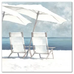 Beach Chairs And Umbrella Coastal Canvas Art Print-Kirkland's Home Cheap