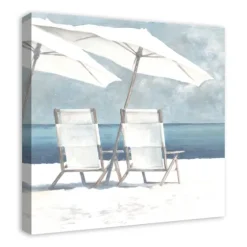 Beach Chairs And Umbrella Coastal Canvas Art Print-Kirkland's Home Cheap