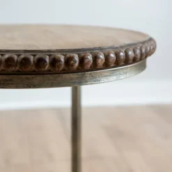 Beaded Round Wood C-Table-Kirkland's Home Shop