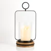 Beaded Trim Wood And Metal Hurricane-Kirkland's Home Outlet