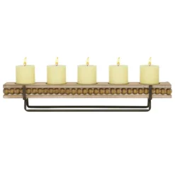 Beaded Wood And Metal Base Candle Holder-Kirkland's Home Best