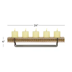 Beaded Wood And Metal Base Candle Holder-Kirkland's Home Best