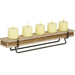 Beaded Wood And Metal Base Candle Holder-Kirkland's Home Best