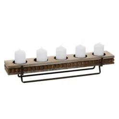Beaded Wood And Metal Base Candle Holder-Kirkland's Home Best