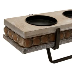 Beaded Wood And Metal Base Candle Holder-Kirkland's Home Best