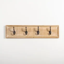 Beaded Wood Plaque Metal Wall Hooks-Kirkland's Home Best Sale