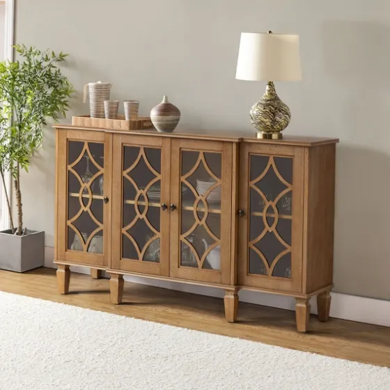 Becky Acorn Wood 4-Door Sideboard-Kirkland's Home Shop