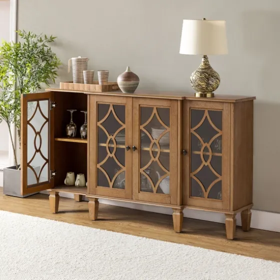 Becky Acorn Wood 4-Door Sideboard-Kirkland's Home Shop