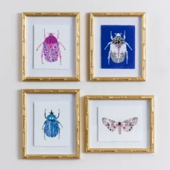 Beetles & Butterflies Framed Art Prints, Set Of 4-Kirkland's Home Online