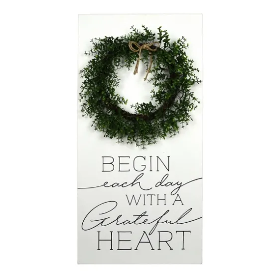 Begin Each Day Wreath Wall Plaque-Kirkland's Home Shop