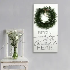 Begin Each Day Wreath Wall Plaque-Kirkland's Home Shop