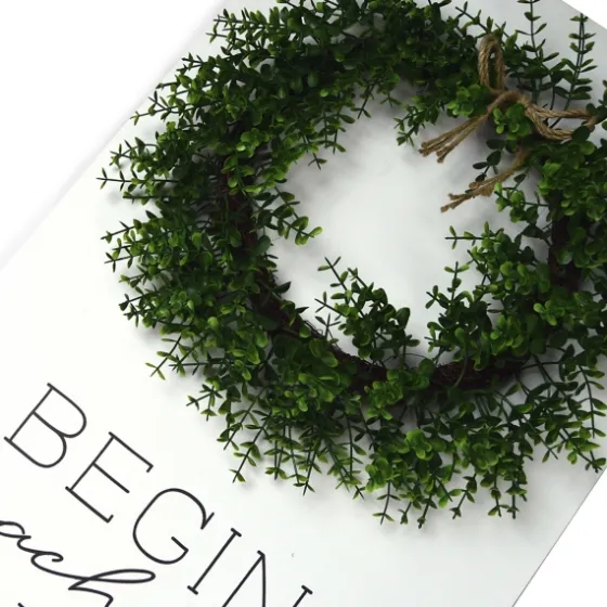 Begin Each Day Wreath Wall Plaque-Kirkland's Home Shop