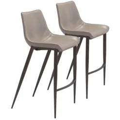 Beige & Brown Faux Leather 2-Pc. Bar Stool Set-Kirkland's Home Flash Sale
