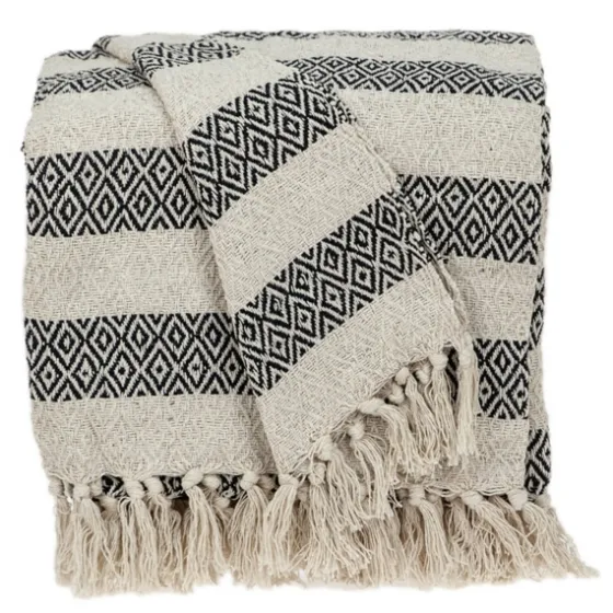 Beige And Black Diamond Stripe Throw-Kirkland's Home Cheap