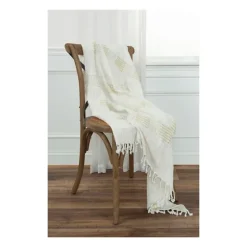 Beige And Ivory Woven Stripe Throw-Kirkland's Home Flash Sale
