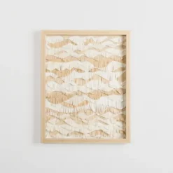 Beige And White Crinkle Paper Wall Plaque-Kirkland's Home Clearance