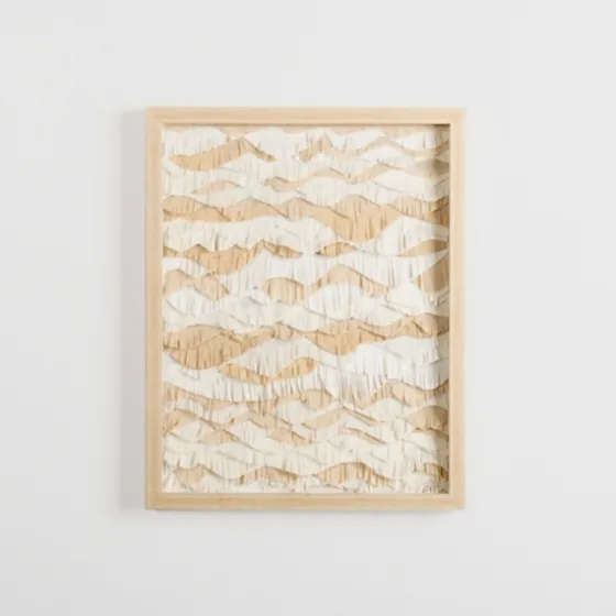 Beige And White Crinkle Paper Wall Plaque-Kirkland's Home Clearance