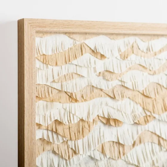 Beige And White Crinkle Paper Wall Plaque-Kirkland's Home Clearance