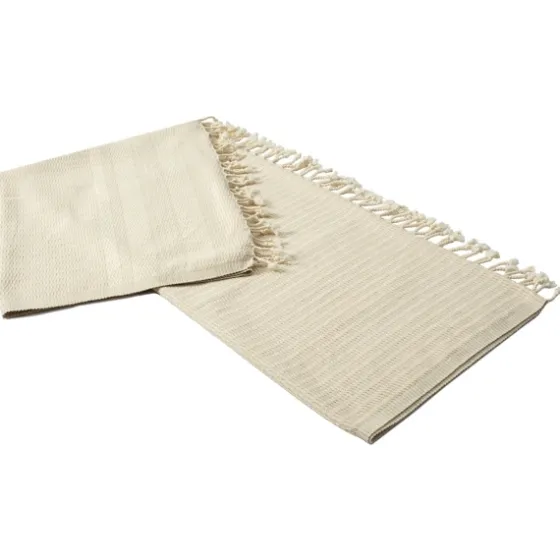 Beige And White Stripes Cotton Throw-Kirkland's Home Best Sale