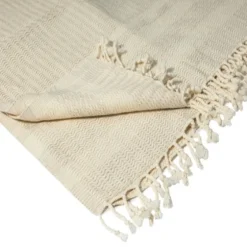 Beige And White Stripes Cotton Throw-Kirkland's Home Best Sale