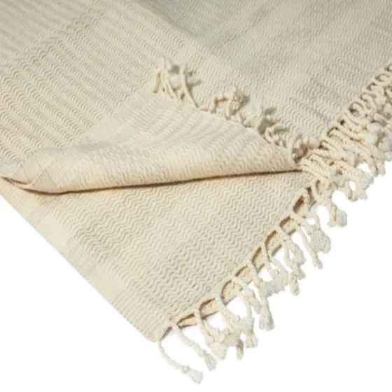 Beige And White Stripes Cotton Throw-Kirkland's Home Best Sale