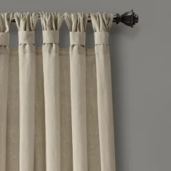 Beige Burlap Knotted Curtain Panel Set, 108 In.-Kirkland's Home Cheap