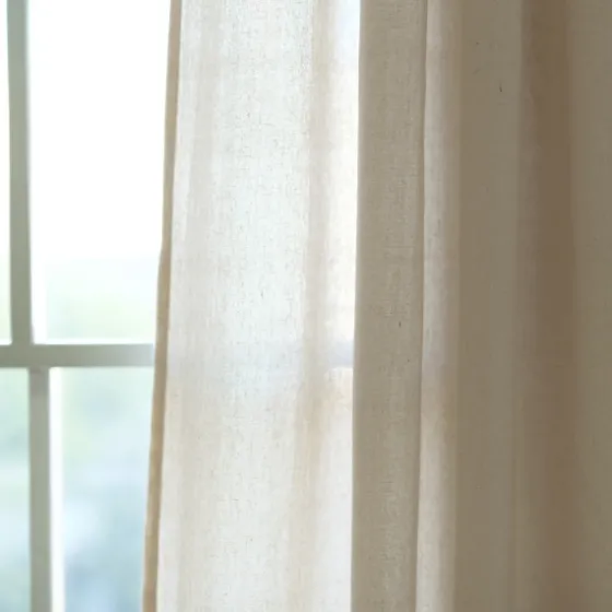 Beige Burlap Knotted Curtain Panel Set, 108 In.-Kirkland's Home Cheap