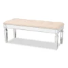 Beige Button Tufted Bench With Mirrored Base-Kirkland's Home Cheap